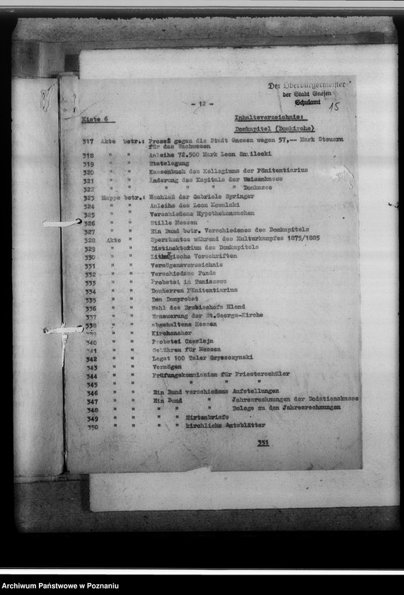 Obraz 19 z jednostki "Feststellung von Verlusten, Wiederherbeischaffung, Ersatzbeschaffung. Gnesen-Stadt [miasto Gniezno]"