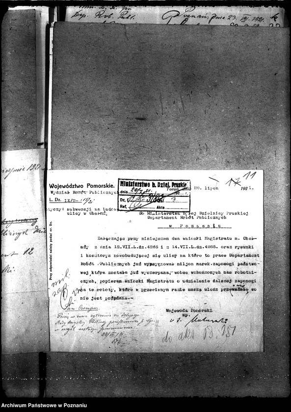 Obraz 16 z jednostki "Magistrat miasta Chełmży [subwencje na roboty doraźne]"