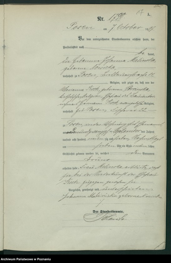 Obraz 20 z jednostki "Księga urodzeń t. IV"