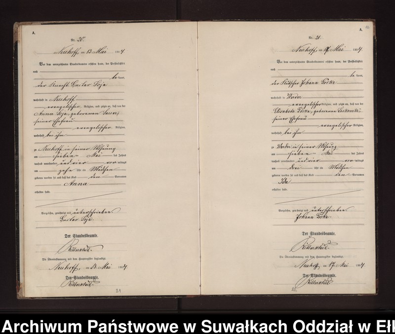 image.from.unit.number "Geburts-Neben-Register des Preussischen Standes-Amtes Neuhoff Kreis Loetzen"