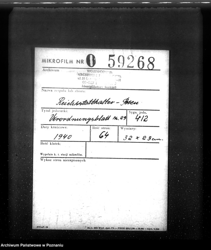 Obraz 2 z jednostki "Verordnungsblatt Nr. 29"