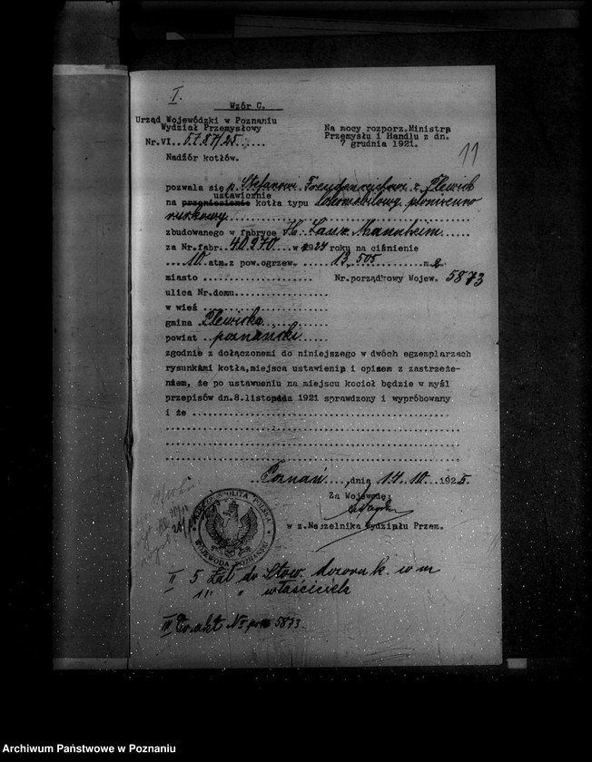 Obraz 17 z jednostki "Młyn parowy i majątek ziemski w Plewiskach powiat poznański nr woj. 5873"