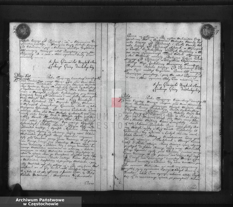 Obraz 9 z jednostki "Akta cywilne małżeństwa gminy Truskolasy od dnia 1 miesiąca maja 1810 roku do dnia 30 miesiąca kwietnia 1811 roku wpisane"