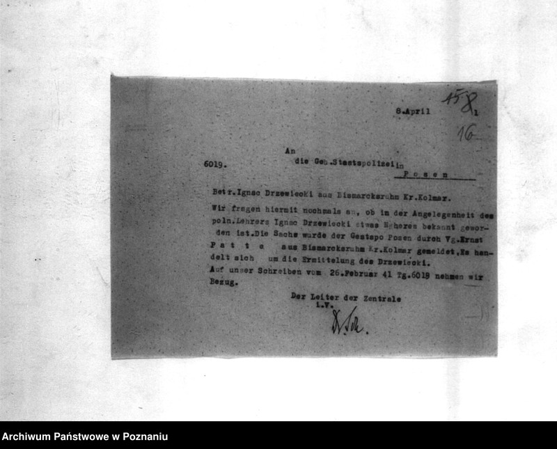 Obraz 20 z jednostki "Korespondencja w sprawie wytoczenia procesów sądowych Polakom, podejrzanym o zabójstwo miejscowych Niemców w 1939roku"