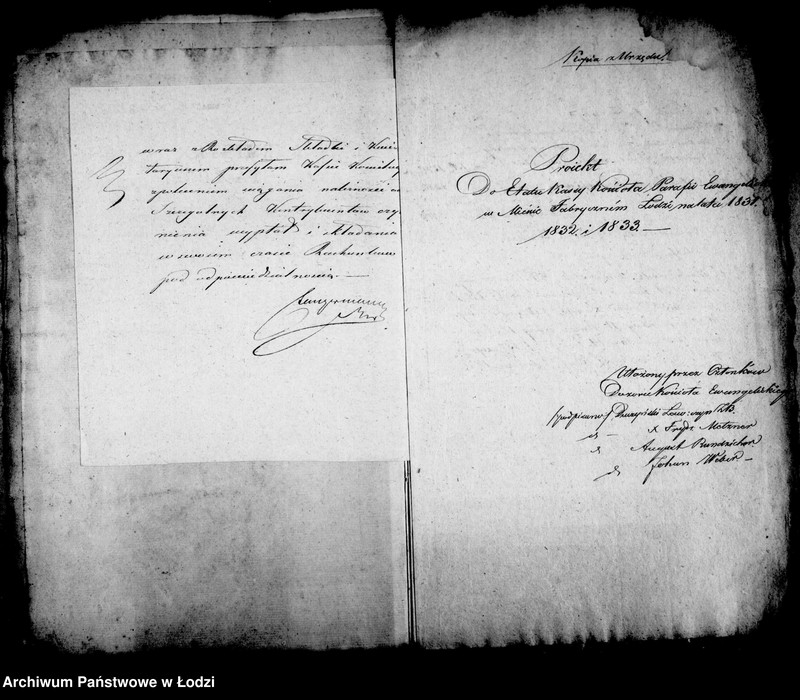 Obraz 13 z jednostki "Akta tyczące się kasy kościelnej parafii ewangelickiej Łódź"