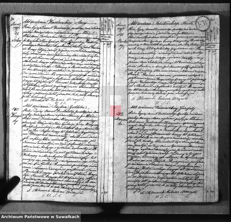 image.from.unit.number "Akta urodzonych gminy wiżańskiey obwodu seyneńskiego, w województwie augustowskim od dnia 1-go stycznia do dnia 31 grudnia 1824 roku"