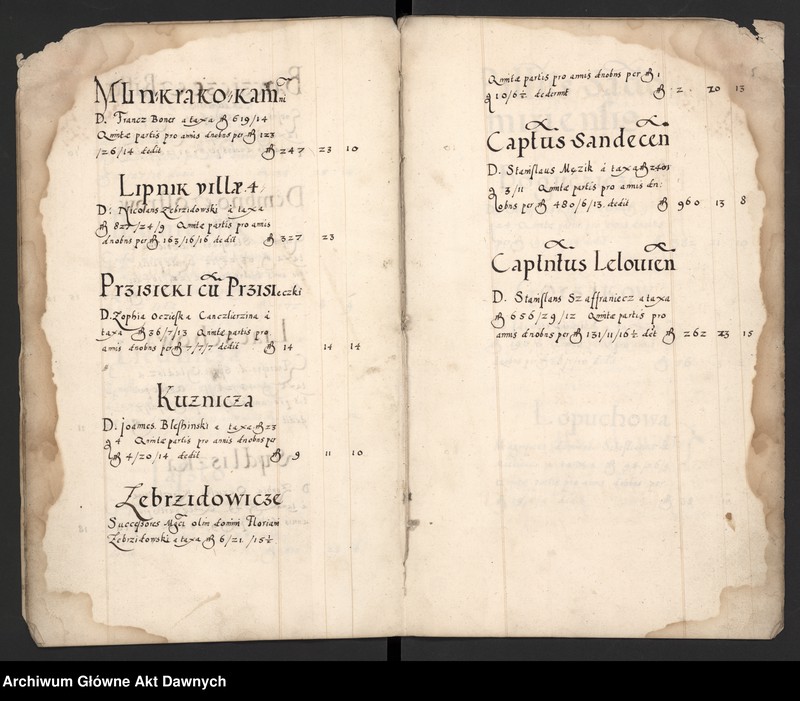 image.from.unit.number "Sumariusz pieniędzy i rejestr retenty piątej części z dochodów dóbr stołowych z terenów całej Rzeczpospolitej."