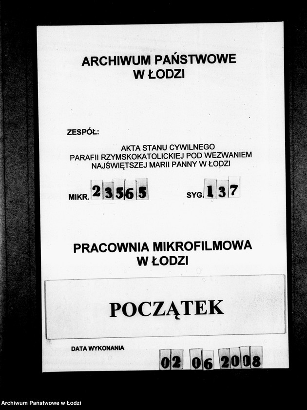 Obraz 1 z jednostki "Akta urodzeń"