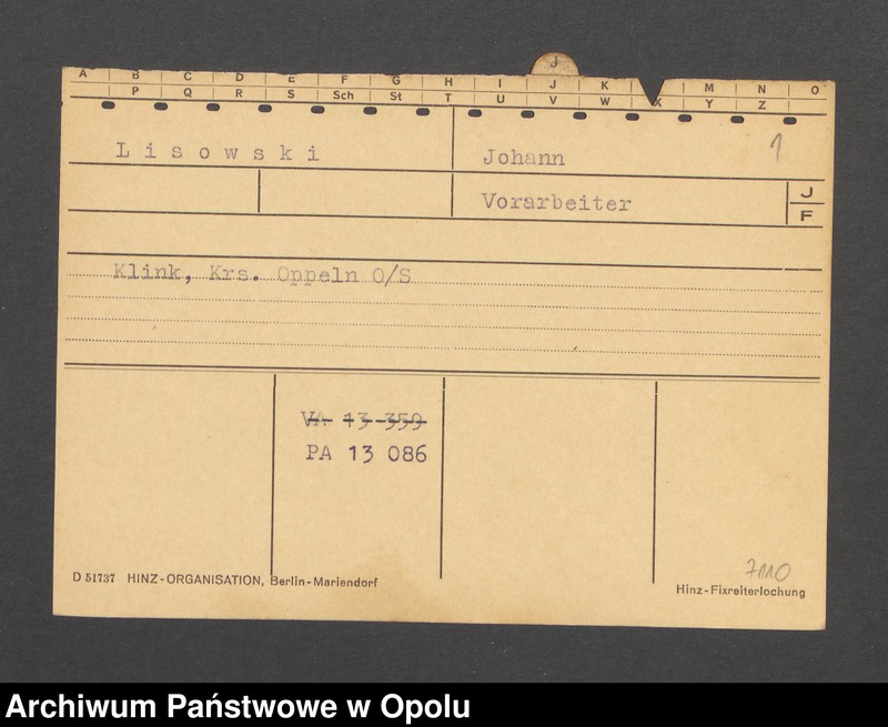 Obraz 3 z jednostki "[Lisowski Johann, Klink]"