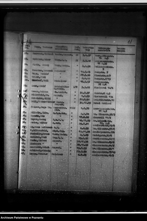 Obraz 15 z jednostki "Nachweisung der Gefolgschaftsmitglieder für den Nachtdienst"