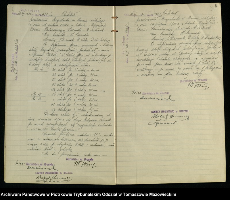 image.from.unit.number "Księga protokołów posiedzeń Magistratu [miasta] Brzezin w sprawie budowy szkoły powsz[echnej]"