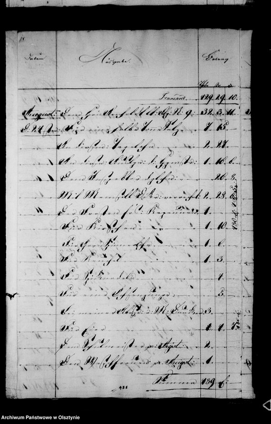 image.from.unit.number "Häusliche Einnahmen u. Ausgaben der Rgfin Pauline v. Lehndorff"