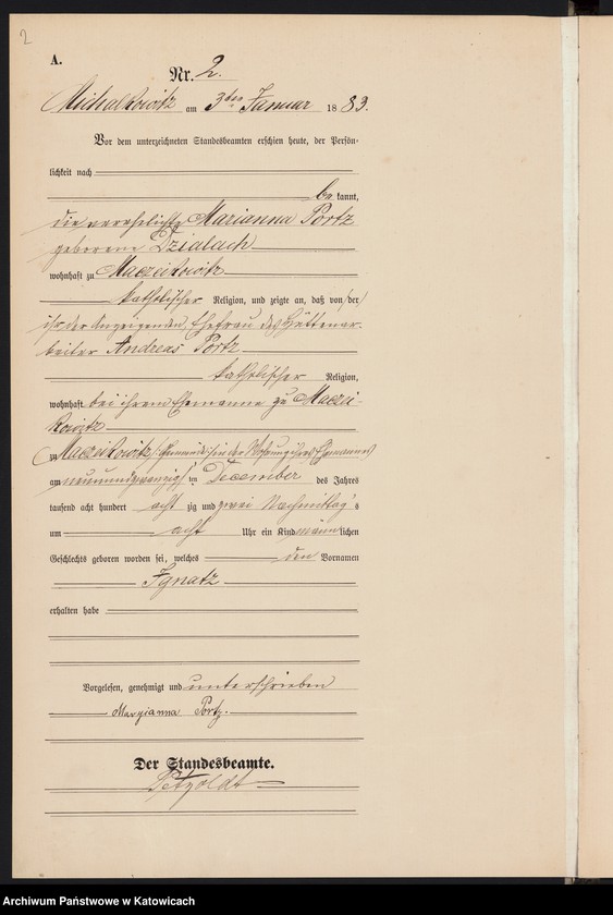 Obraz 5 z jednostki "[Księga urodzeń za rok 1883, nr 1-96]"