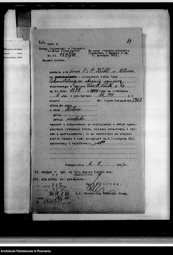 Obraz 15 z jednostki "Młyn parowy w Witowie powiat średzki nr woj. 5965"