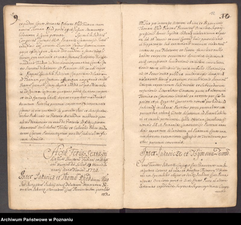 Obraz 12 z jednostki "Acta consularia civitatis SRMtis Posnaniae."