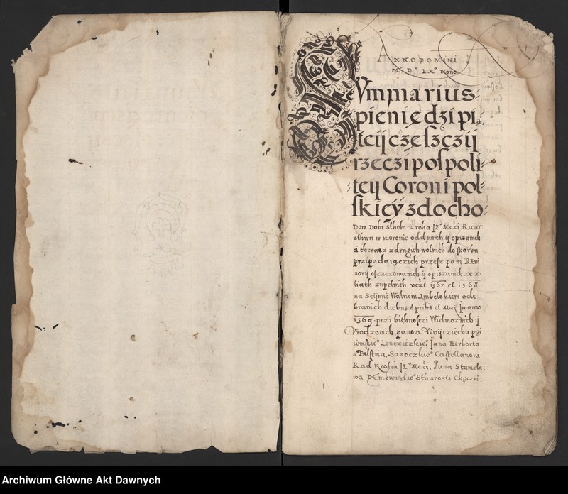 image.from.unit.number "Sumariusz pieniędzy i rejestr retenty piątej części z dochodów dóbr stołowych z terenów całej Rzeczpospolitej."