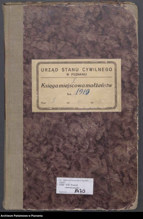 Obraz 2 z jednostki "Księga miejscowa małżeństw tom V [Rejestr główny małżeństw]"