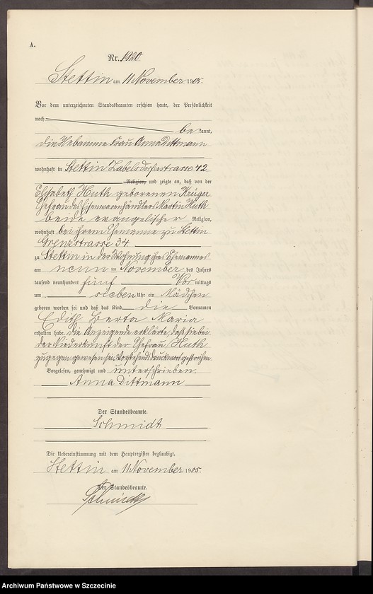 Obraz 14 z jednostki "Geburts-Register (Neben-Register) Band V"