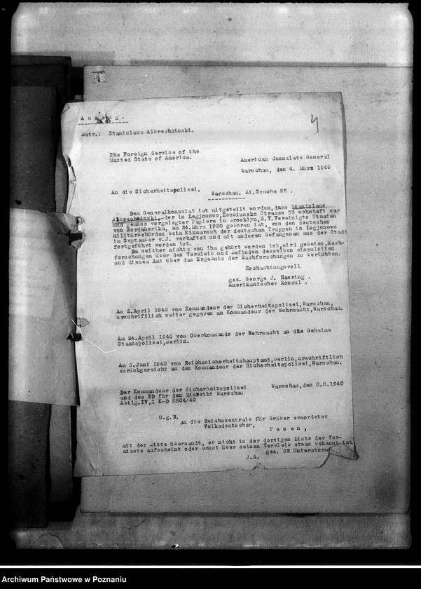 Obraz 8 z jednostki "Korespondencja w sprawie miejscowych Niemców, którzy zginęli w 1939 roku A - J"