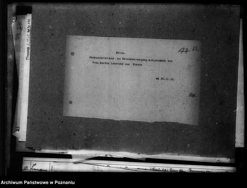 Obraz 16 z jednostki "Kreis Wreschen (Września). Wykazy miejscowych Niemców, którzy zginęli w 1939 roku - korespondecja"