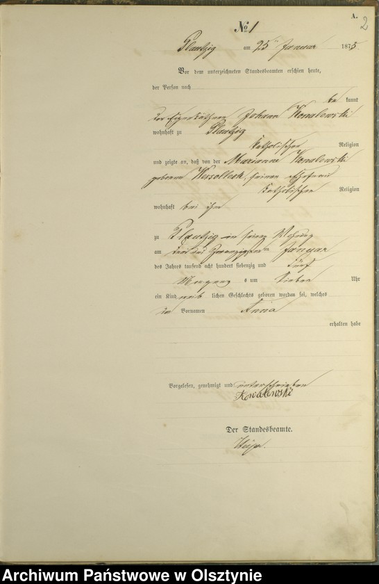 image.from.unit.number "Haupt-Geburts-Register Nr 1 - 25"