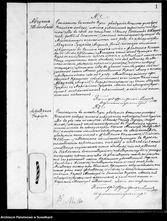 Obraz 3 z jednostki "Duplikat Aktov graždanskago sostojanîja o rodivšichsja, brakosočetavšichsja i umeršich Serejskago Evangeličesko-Reformatskogo prichada za 1904 god"