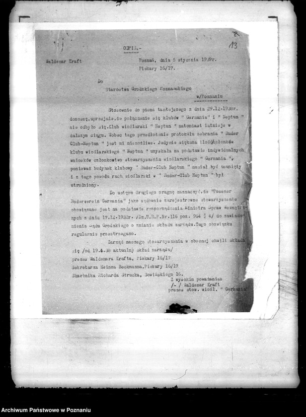 Obraz 17 z jednostki "/Klub Sportowy,,Germania" w Poznaniu/"