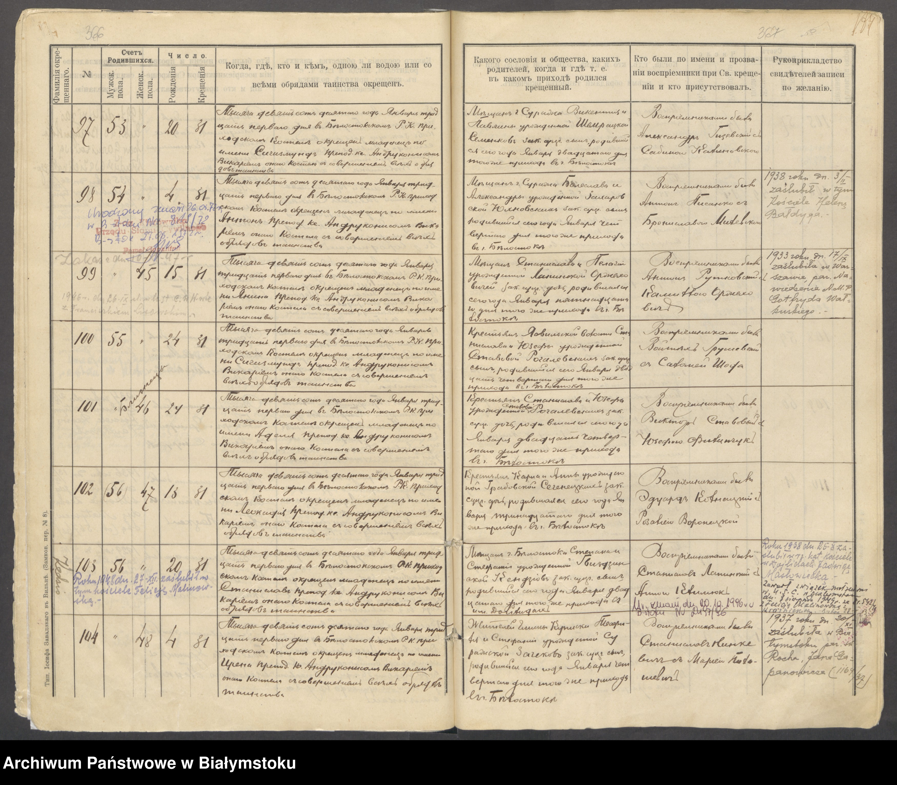 Skan z jednostki: Akta urodzeń za lata 1908-1910