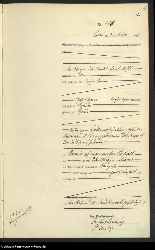 Obraz 19 z jednostki "Księga miejscowa zgonów tom II [Rejestr główny zgonów]"