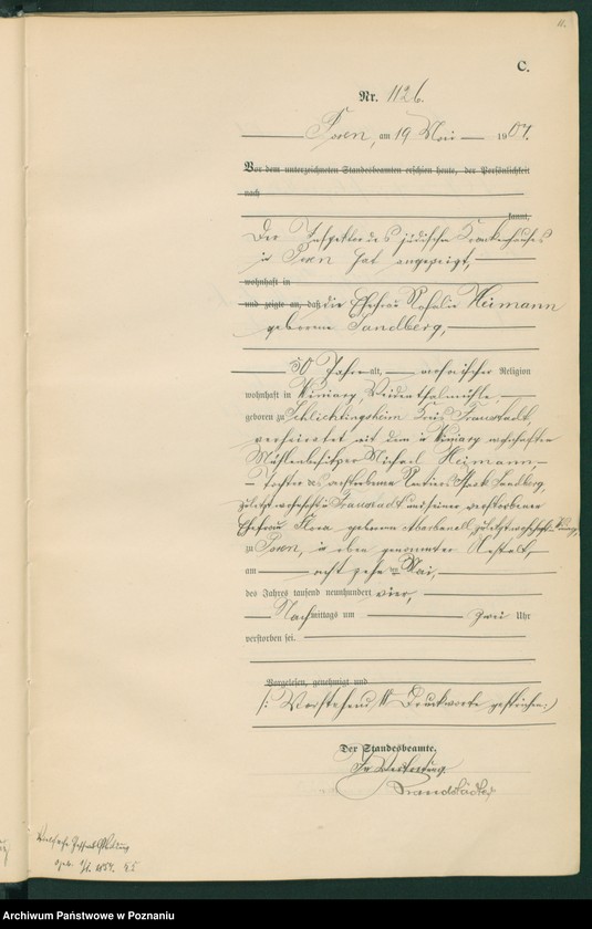 Obraz 13 z jednostki "Księga miejscowa zgonów tom III"