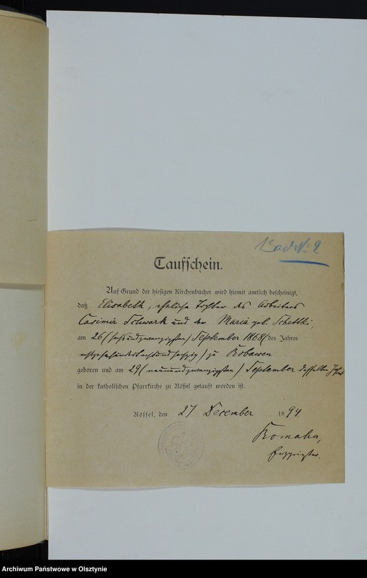 image.from.unit.number "Beläge zum Heiraths-Register"