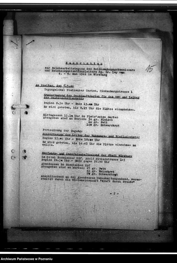 Obraz 19 z jednostki "Dienstbesprechung der Leiter der Wohnungsund Siedlungsämter in Würzburg. DWH - Arbeitstagung"