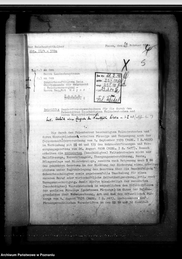 Obraz 9 z jednostki "Sonderfürsorge für die im Volkstumskampf im Feldzung in Polen körperlich beschadigten Deutschen undderen Hinterbliebenen"