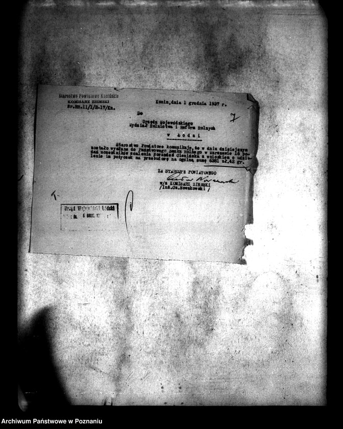 Obraz 10 z jednostki "Przyznanie pomocy kredytowej uczestnikom scalania gruntów wsi Nowa Wieś powiatu konińskiego"