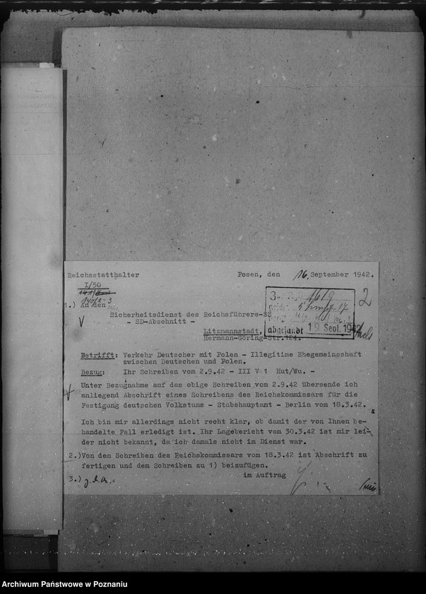 Obraz 6 z jednostki "Verkehr Deutscher mit Polen. Illegitime Ehegemeinschaften zwischen Deutschen und Polen"