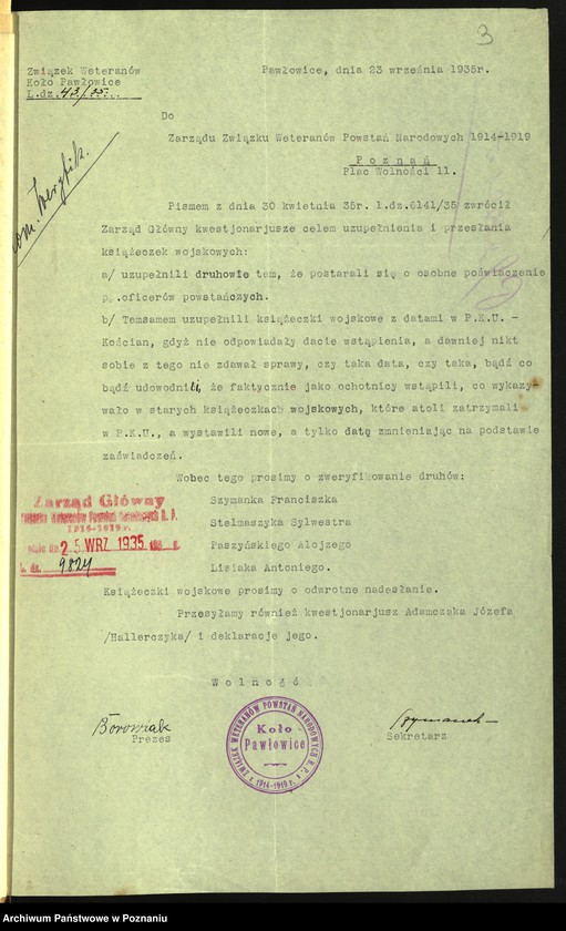 Obraz 6 z jednostki "Pawłowice, powiat Leszno - akta koła."