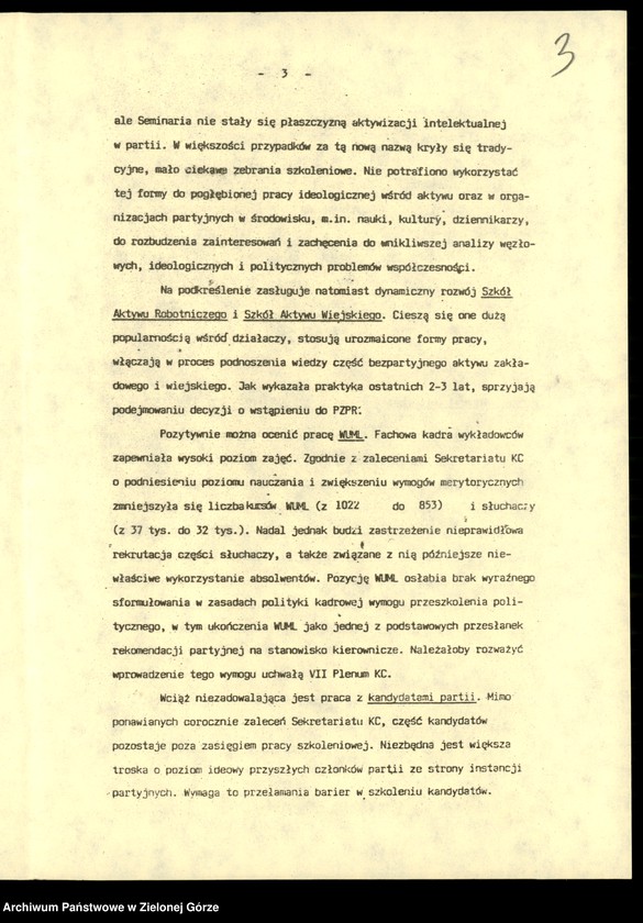 image.from.unit.number "Szkolenie partyjne. Wytyczne sekretariatu KC na lata 1988/1989, ocena przebiegu kampanii w latach 1976/1977, założenia na 1977/1978, informacja o szkoleniu 1978/1979, ocena szkolenia 1987/1988, ocena agitacji w 1978 r."