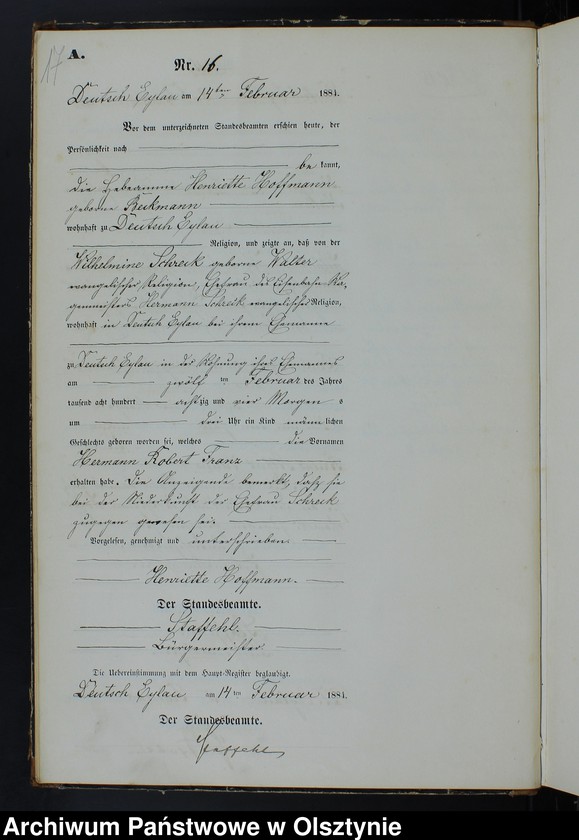 Obraz 19 z jednostki "Geburts-Neben-Register Nr 1 - 155"
