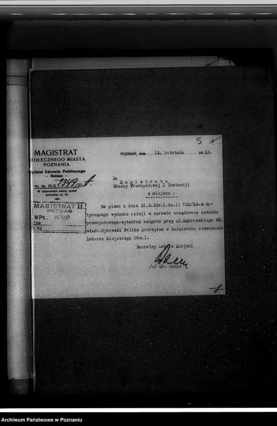 Obraz 9 z jednostki ""Meducofil" wytwórnia catgutu Firma F. Bykowskiego Poznań /zatwierdzenie zakładu/"