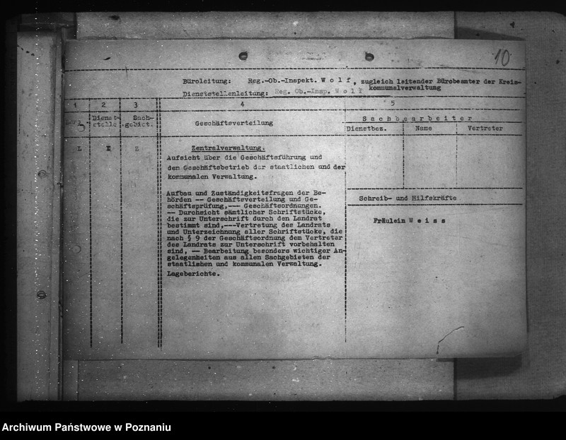 Obraz 14 z jednostki "Geschäftsverteilungsplan- Landratsamt Kempen (Kępno)"