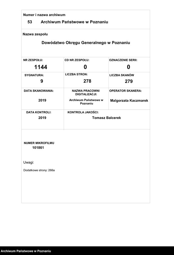 Obraz 1 z jednostki "/Rozkazy Dowództwa Okręgu Generalnego w Poznaniu/, nr 81-115."