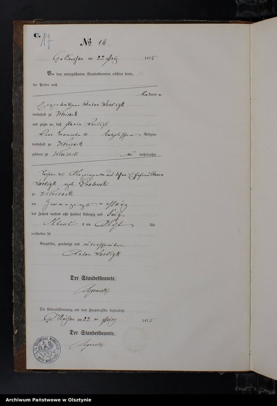 image.from.unit.number "Sterbe-Neben-Register Nr 1 - 71"
