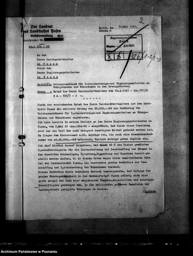 Obraz 6 z jednostki "Reichszuschüsse für Instandsetzungs - und Wohnräumen in den Grenzgebieten"