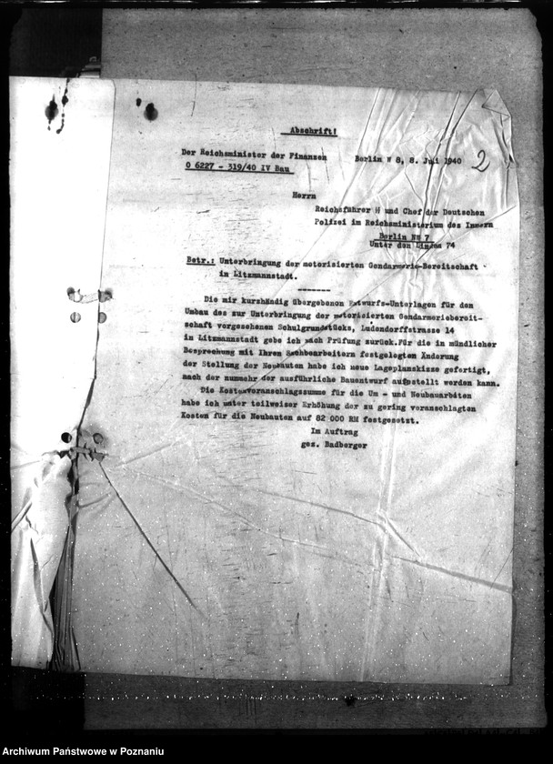 Obraz 6 z jednostki "Unterbringung der Motorisierten Gendarmerie Bereitschaft - Pabianice"