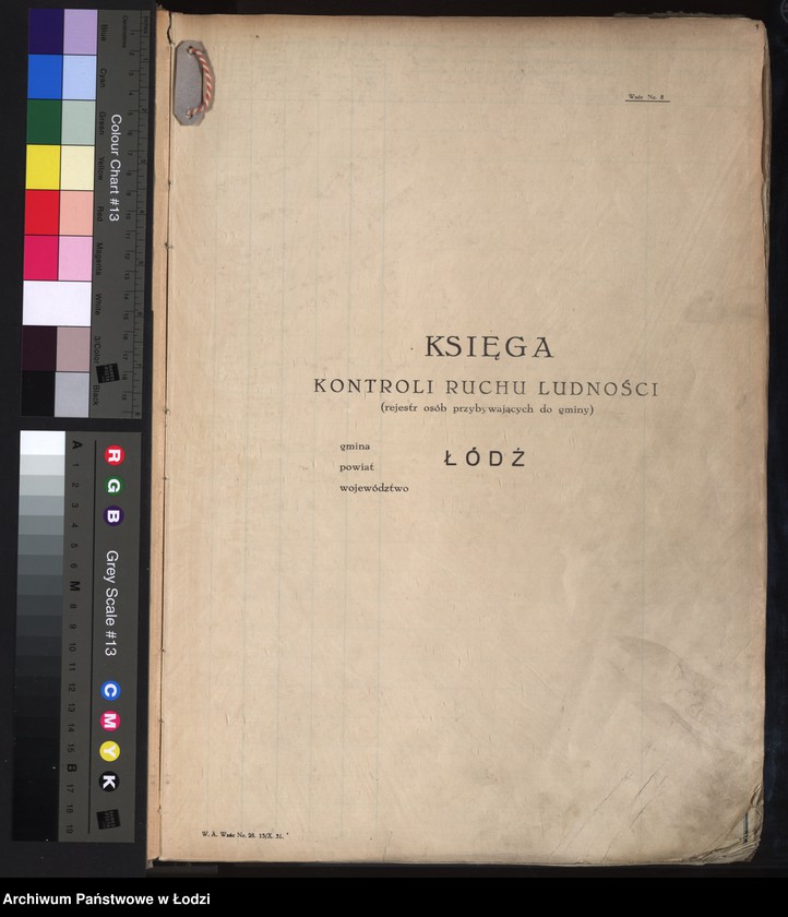 Obraz 4 z jednostki "Księga kontroli ruchu ludności (rejestr osób przybywających do gminy) Łódź, komisariat IV, ks. III, nr 6150-9390"