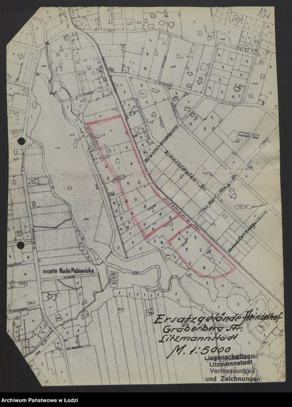 Obraz 14 z jednostki "Ruda Pabianicka Ersatzgelände Heinzelhof Gräberberg Strasse Litzmannstadt"