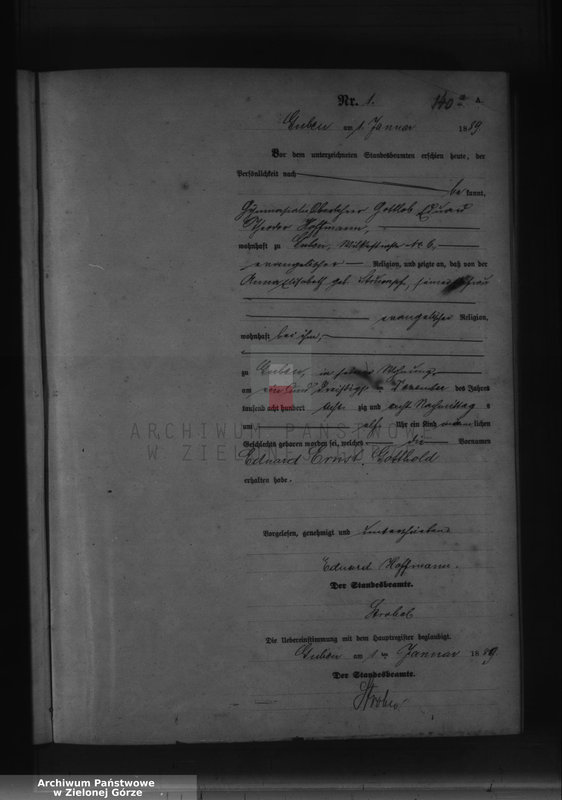 Obraz z jednostki "Geburts-Neben-Register, Band I von No 1 bis No 542"