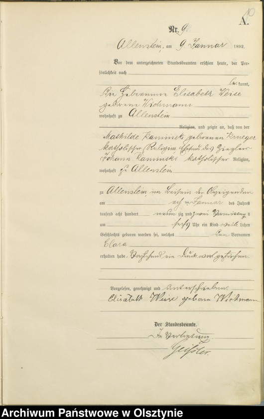 image.from.unit.number "Geburts-Haupt-Register Tom I,Nr 1 - 280"