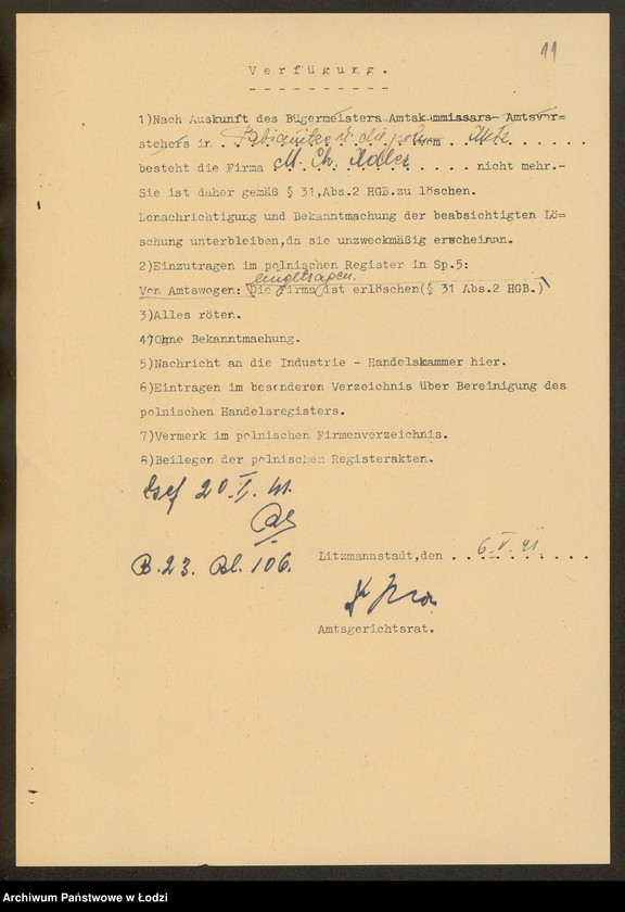 Obraz 13 z jednostki "M.Ch.Adler- handel mąką i zbożem"