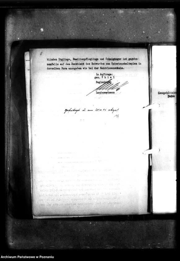Obraz 13 z jednostki "Unterhaushaltplan - 4301. Gaugehörlosenschule, Posen. [Plany finasowe, budżety, sprawy finansowo-gospodarcze Szkoły]."
